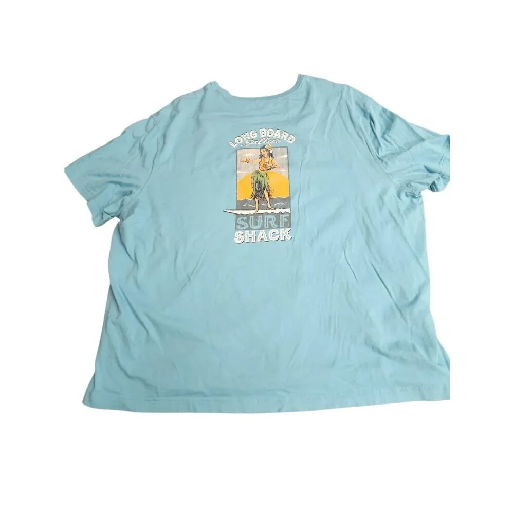 Caribbean Tropical Blue Long Board Sally's Short Sleeve Shirt Sale 5 for 25